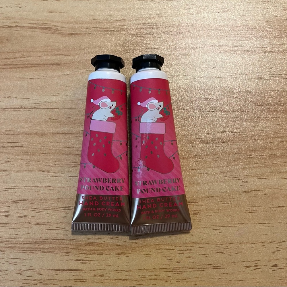 Bath and Body Works Strawberry Pound Cake Shea Butter Hand Cream Minis